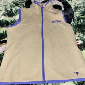 Ladies Columbia PFG Vest Sz M color Tan South Carolina Logo